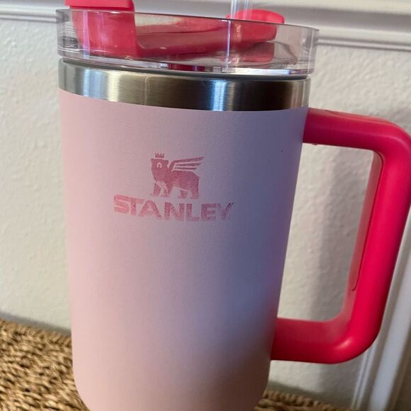 Stanley 40 Ounce Metal Light Pink Dark Pink Tumbler - Picture 3 of 14